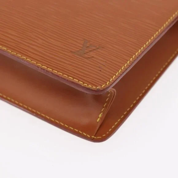 LOUIS VUITTON Epi Pochette Homme Bag Brown Zipangu Gold - Picture 11 of 16
